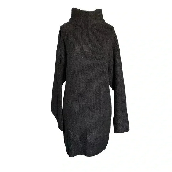 NWOT VICI Uptown Girl Mock Neck Black Sweater Dress Women’s Size Large - Picture 3 of 7